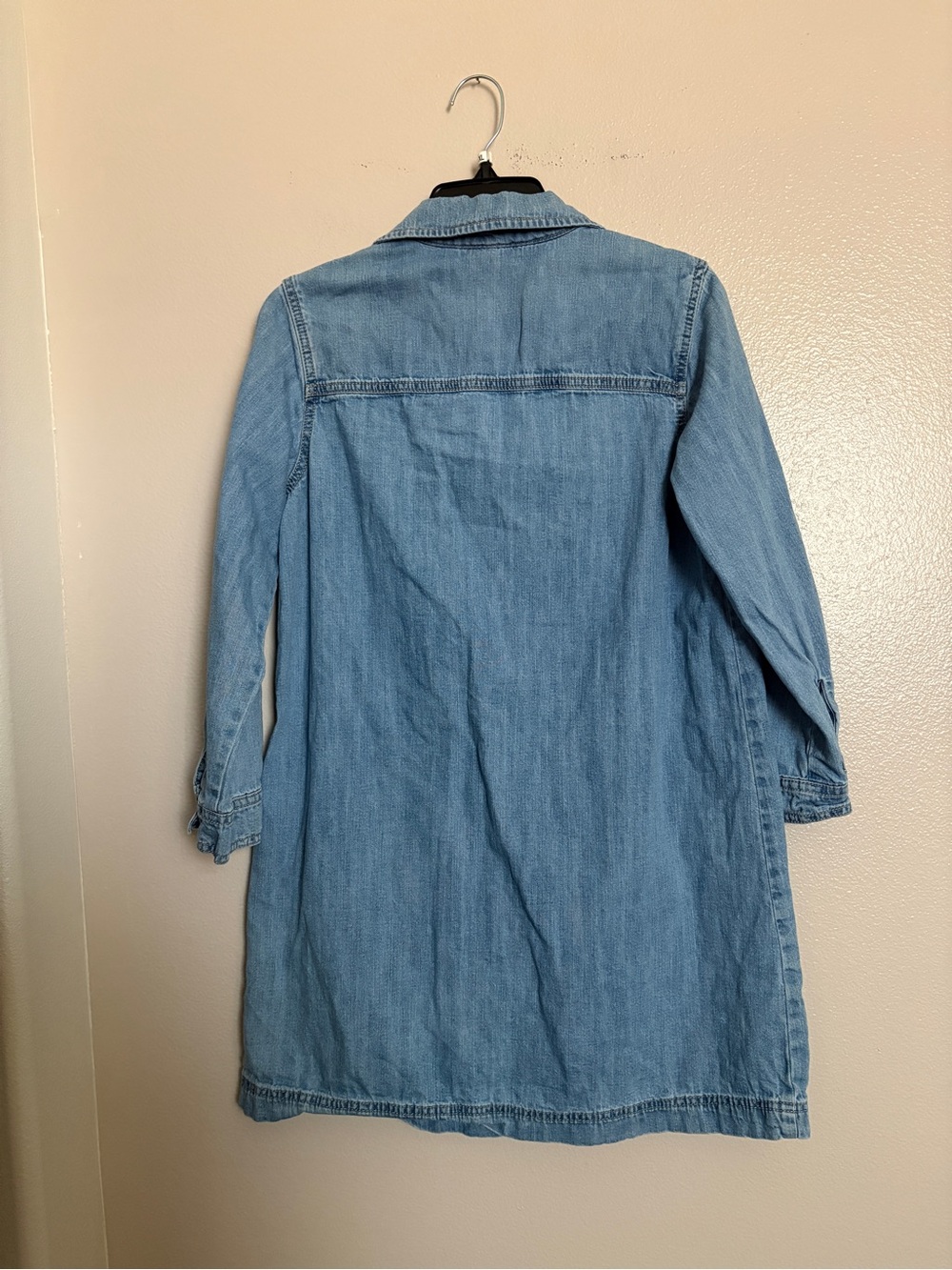 Old Navy Women’s Light Blue Denim Dress Sleeved Pockets Jumper Western  Small - Picture 6 of 6